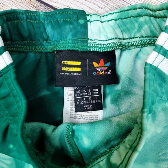 Adidas Pharrell Williams Human Race Tie Dye Green Joggers Kids Unisex Size 18M - Picture 4 of 8